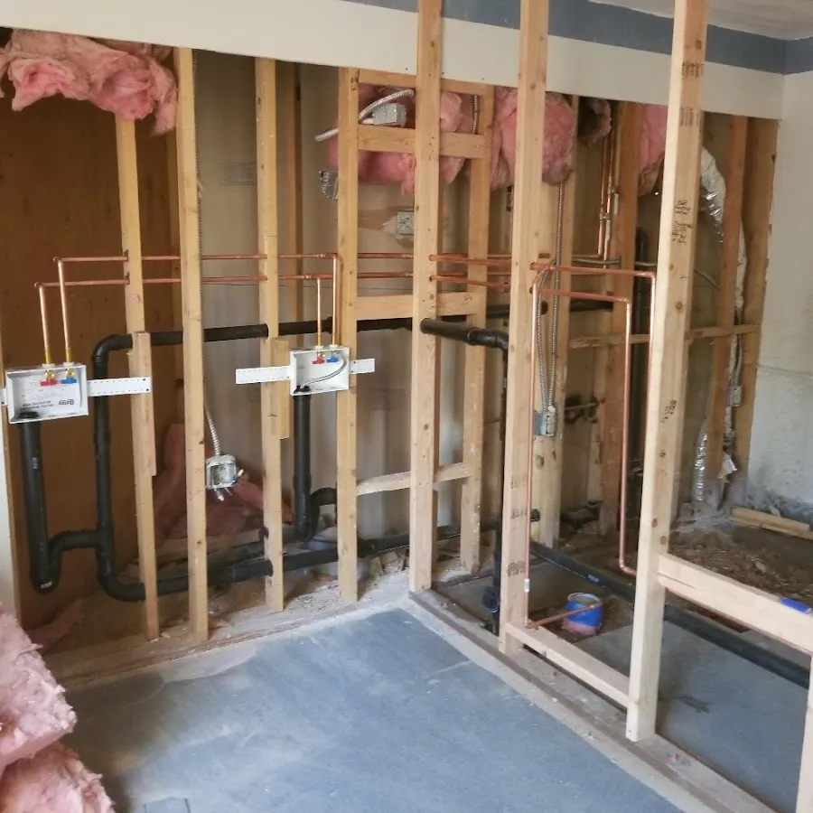 Copper pipe rough-in and plumbing installation in Auburn Hills